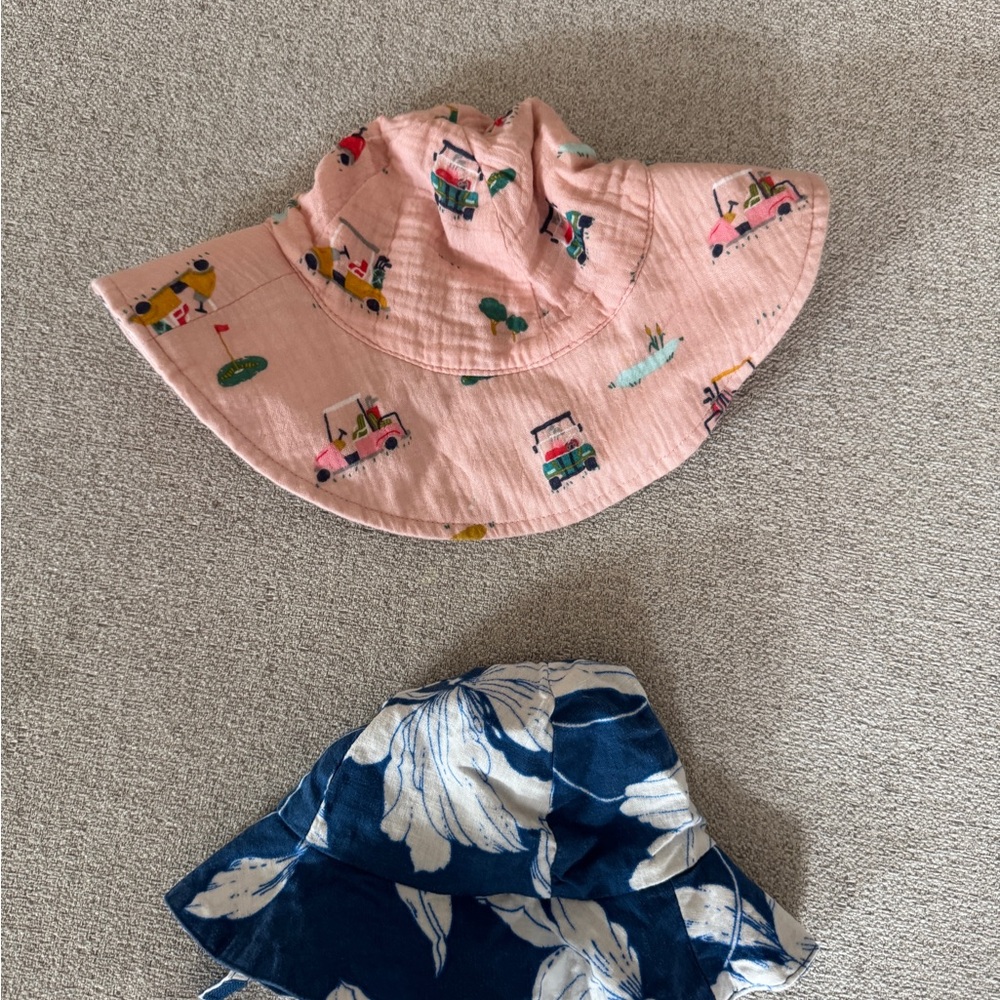 Cute Sun Baby Girl Hats with Playful Print